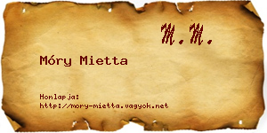 Móry Mietta névjegykártya
